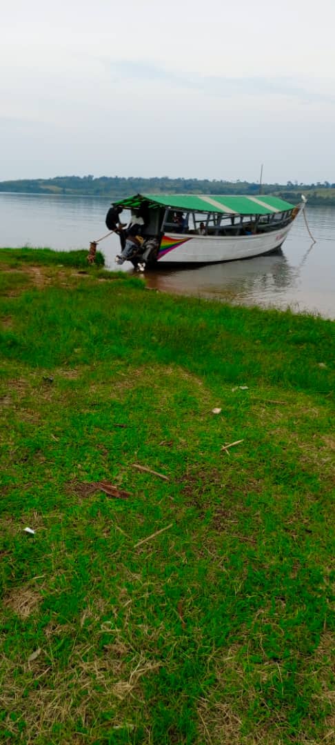 Crossing Lake Victoria by boat toward the sanctuary