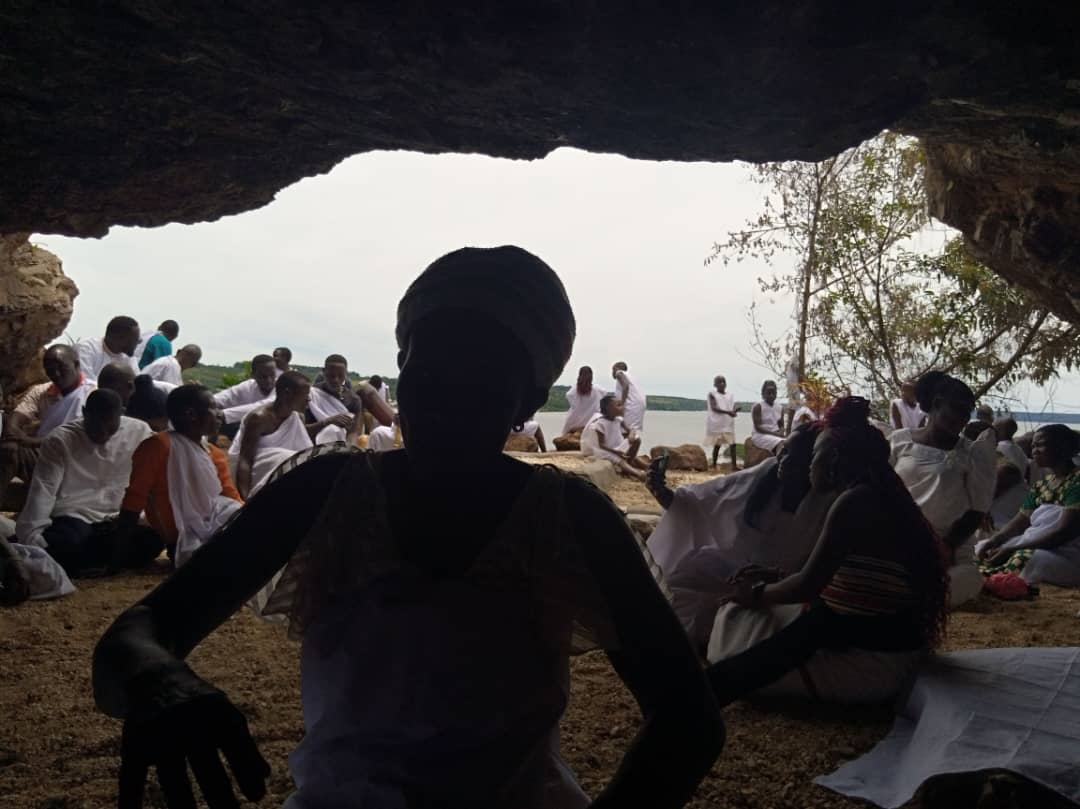 Silhouette in the mouth of Nalubaale Cave